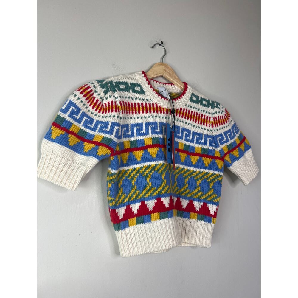 NWT Hunter Bell Odette Kent Fairisle Crew-Neckline Striped Sweater Top Size: XS - Picture 3 of 8